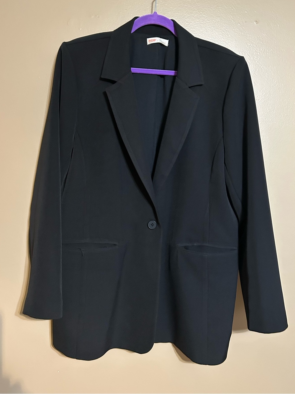 Classic Single Button Blazer Black XL